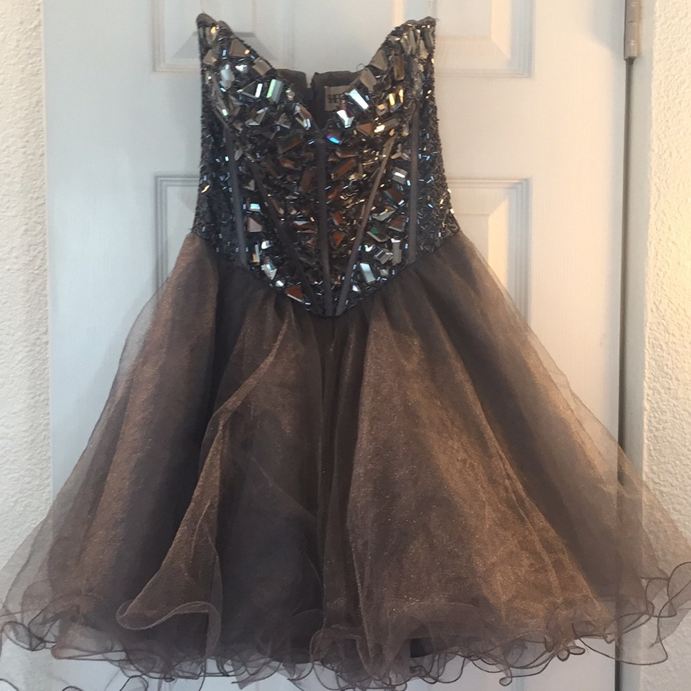 Sherri Hill 1403 strapless beaded dress